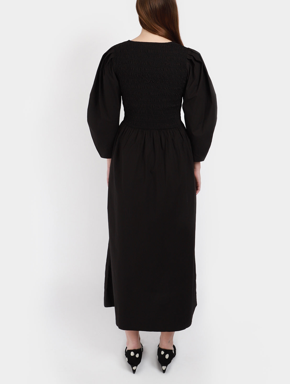 ganni-cotton-open-neck-smock-long-dress-black_3